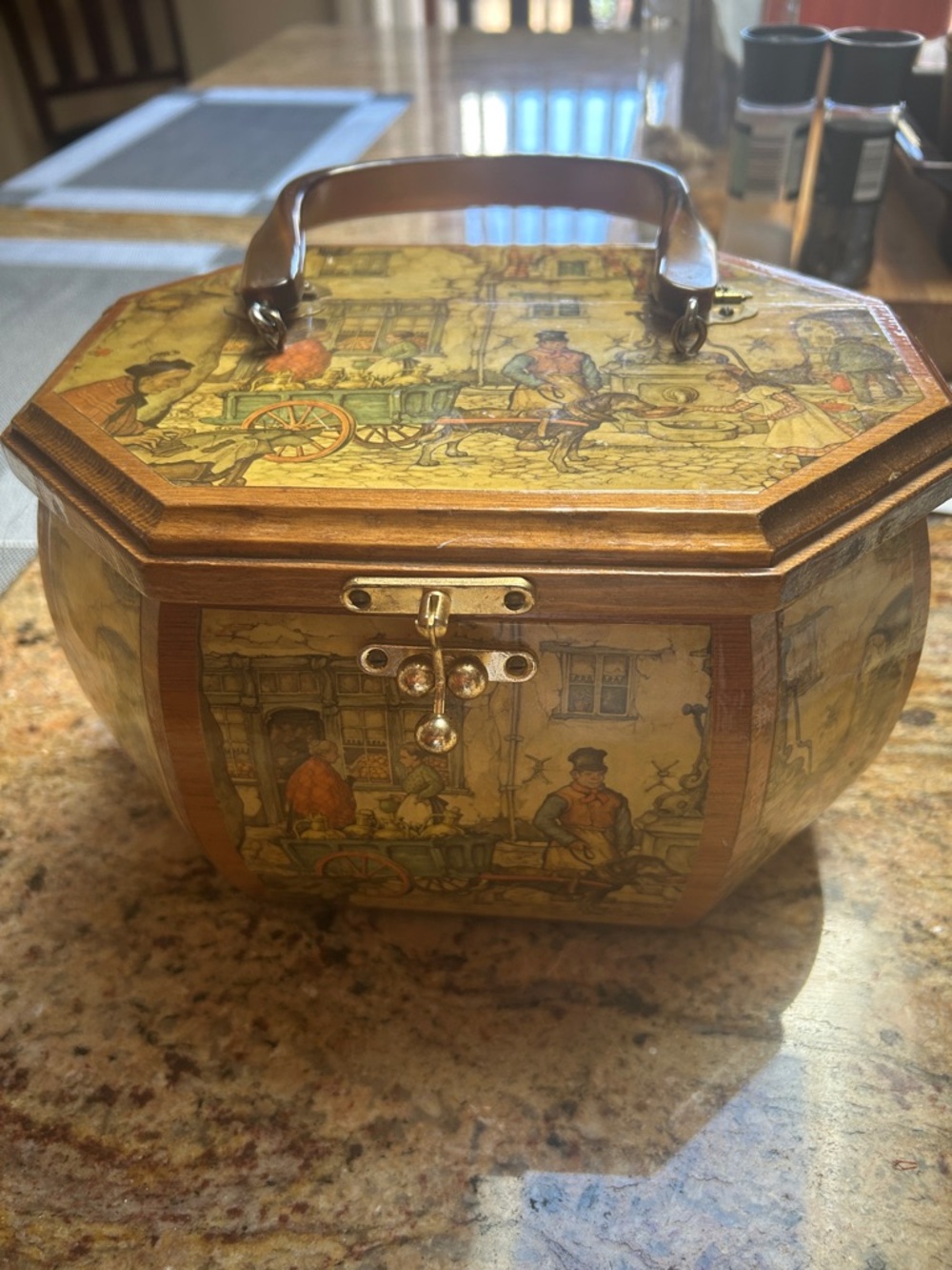 Vintage Anton Pieck decoupage purse